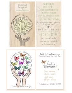 carte de visite naturopathe medecine alternative graphisme