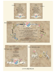 faire-part mariage medieval epee illustration graphisme eure normandie