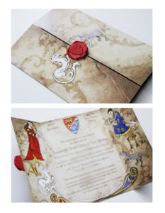 faire-part mariage medieval licorne illustration graphisme eure normandie