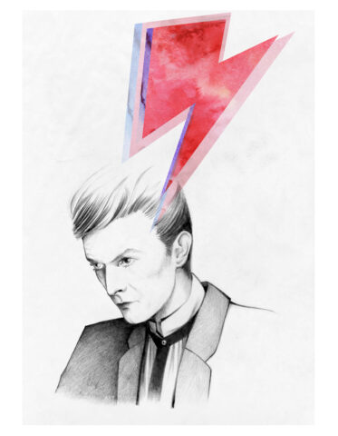 musique david bowie star illustration portrait