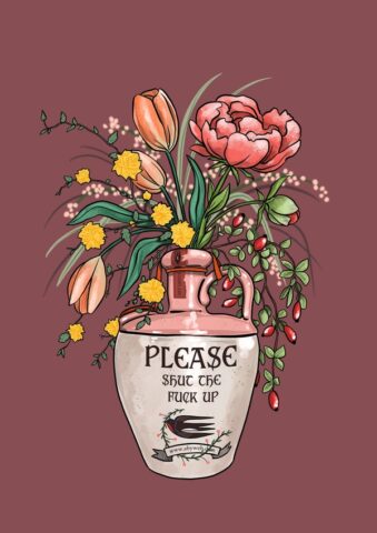 Bouquet féministe fleurs flowers feministe feminist illustration