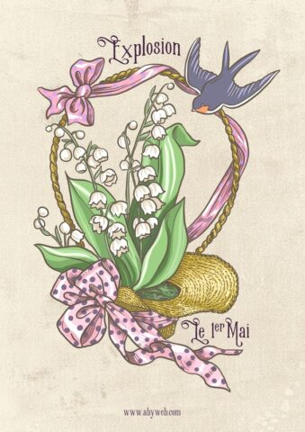 muguet 1er mai swallow hirondelle illustration explosion dessin numerique
