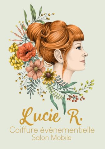 logotype coiffeuse Lucie normandie eure le neubourg graphisme fleurs flowers