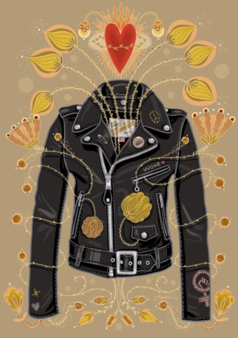 Perfecto Schott illustration dessin blouson fashion mode illustratrice