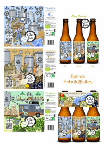 Illustration etiquette biere hiver beer label bottle prestation normandie fabrik2bulles brasserie locale