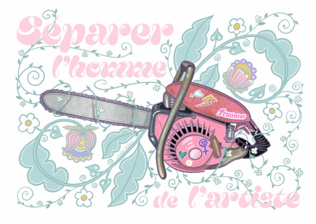 tronçonneuse artiste vss illustration fleurs feministe