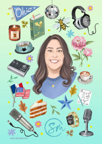 illustration carte Stephanie Matard Voix off usa americaine coffee cafe abeille musique love portrait