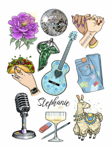 illustration carte Stephanie Matard Voix off usa americaine coffee cafe abeille musique love portrait jeans