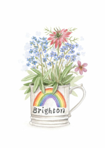 brighton fleurs flowers aquarelle watercolor bouquet illustration