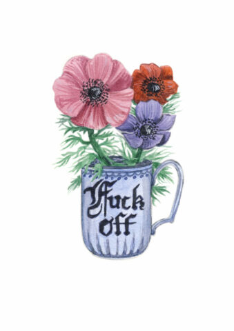 fleurs flowers aquarelle watercolor bouquet illustration fuck off