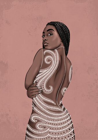 Simone Biles jo gymnastique portrait illustration glamour